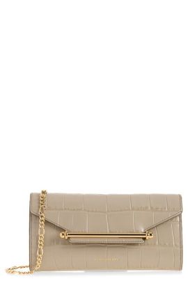 Strathberry Strathberry Multrees Croc Embossed Chain Wallet