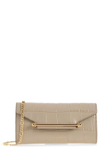 Strathberry Strathberry Multrees Croc Embossed Chain Wallet