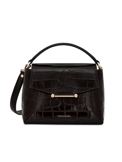 Strathberry Women's Large Mosaic Croc-Embossed Leather Top Handle Bag