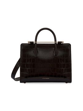 Strathberry Women's Midi Croc-Embossed Leather Tote Bag