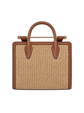 Strathberry Women's Mini Raffia & Leather Tote Bag