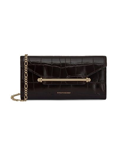 Strathberry Women's Multrees Large Croc-Embossed Leather Convertible Wallet-On-Chain