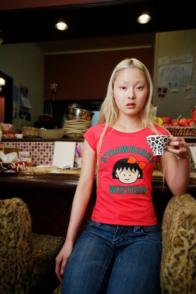 Strawberry Western Strawberry Western Chibi Maruko Chan Raglan Top in Pink, Women's at Urban Outfitters