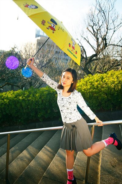 Strawberry Western Strawberry Western Chibi Maruko Chan Umbrella in Yellow at Urban Outfitters