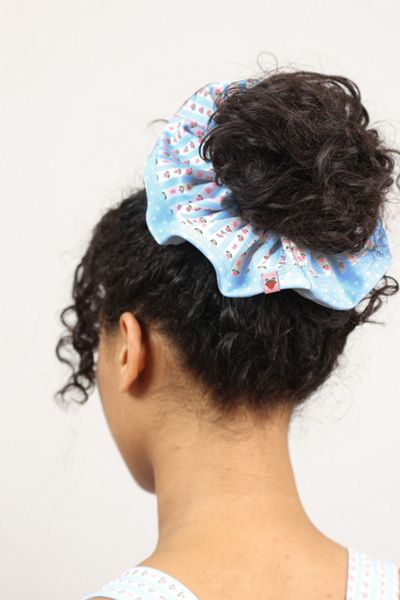 Strawberry Western Strawberry Western Scrunchie in Blue/Ivory Stripe, Women's at Urban Outfitters