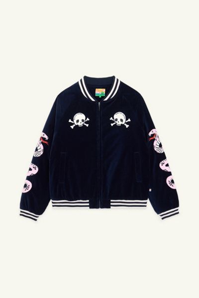Strawberry Western Strawberry Western Sukajan Jacket in Navy, Women's at Urban Outfitters