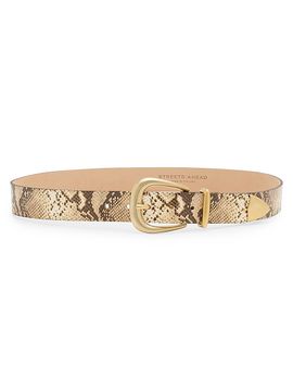 Streets Ahead Women's June Snake-Embossed Leather Belt