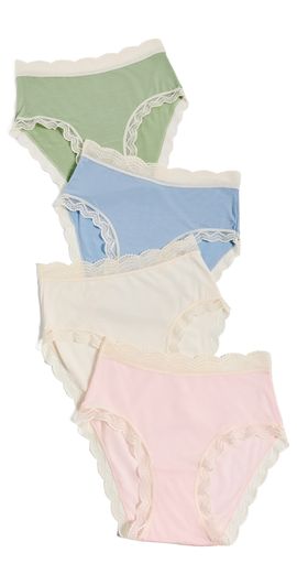Stripe & Stare Stripe & Stare High Rise Panties Four Pack Eucalyptus Pastels