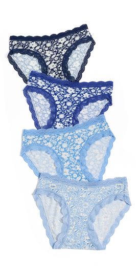 Stripe & Stare Stripe & Stare Original Knicker Panties Four Pack Cornflower Petals