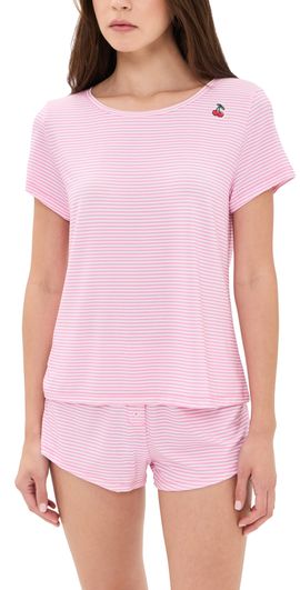 Stripe & Stare Stripe & Stare T-Shirt & Shorty Set Roller Stripe