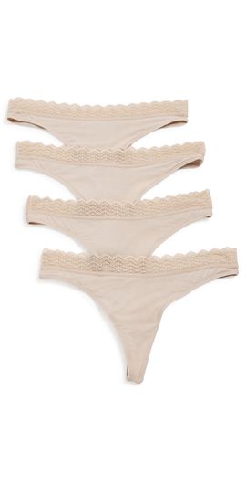 Stripe & Stare Stripe & Stare Zigzag Lace Thong 4-Pack Sand
