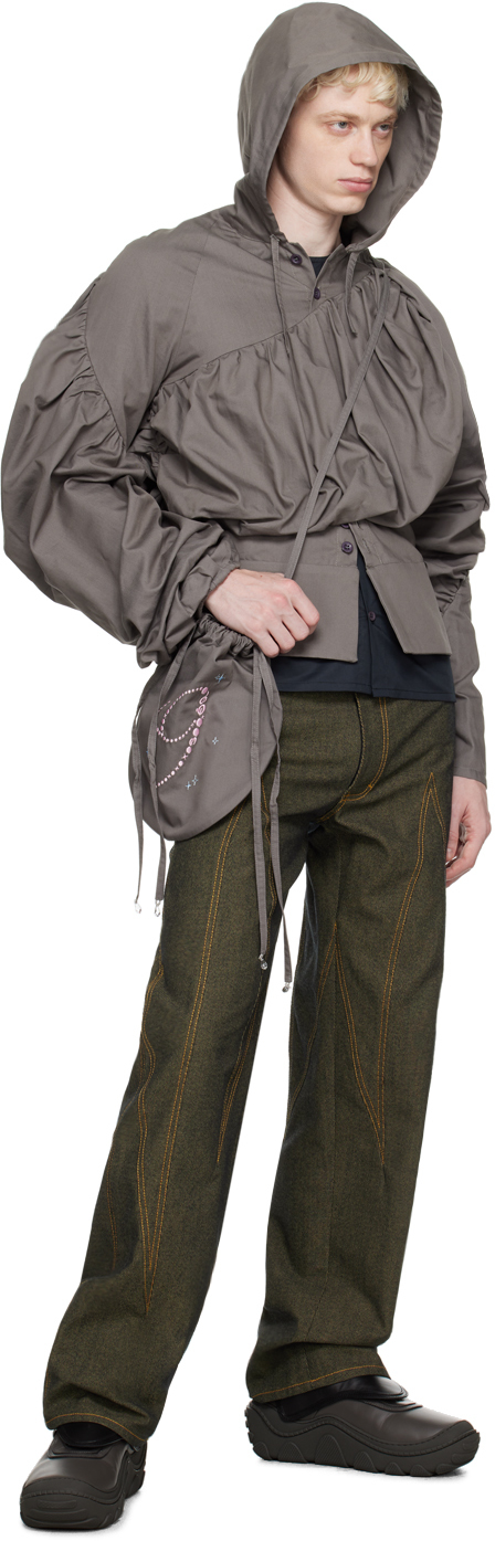 STRONGTHE - Gray Embroidered Pouch
