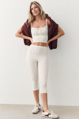 STRUT THIS Eyelet Capri Pants
