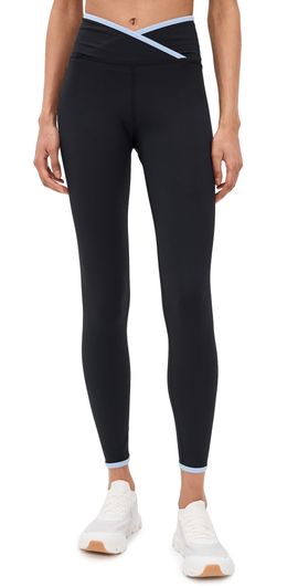 Strut This Strut This The Rae Ankle Leggings Black/Baby Blue