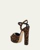 Stuart Weitzman 130mm Reade Leopard-Printed Calf Hair Platform Sandals - 4