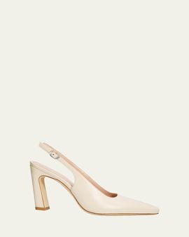 Stuart Weitzman 85mm Stassi Leather Slingback Pumps
