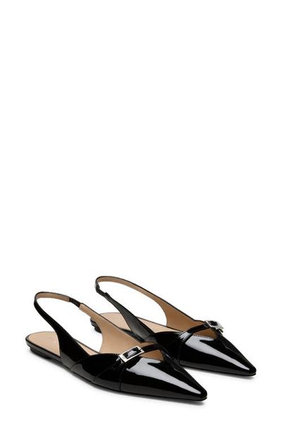 Stuart Weitzman Stuart Weitzman Georgie Pointed Toe Leather Slingback Flat