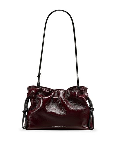 Stuart Weitzman Stuart Weitzman Mia Crinkled Patent Leather Mini Bag