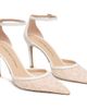 Stuart Weitzman Stuart Weitzman Powerstrap Leather & Lace Pointed Toe Pump - 1