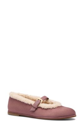 Stuart Weitzman Stuart Weitzman Sai Genuine Shearling Mary Jane Flat