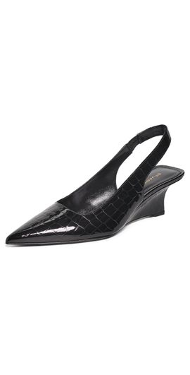 Stuart Weitzman Stuart Weitzman Vinnie Sling Wedge Heels 50 Black