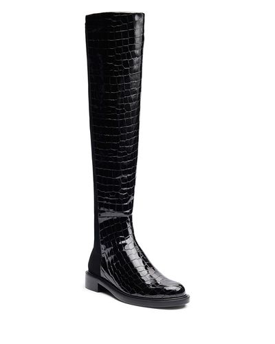 Stuart Weitzman Stuart Weitzman Women's 5050 Gisele Croc Embossed Leather Over-the-Knee Boots