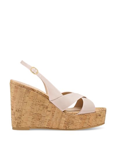 Stuart Weitzman Stuart Weitzman Women's Dayna Leather Wedge Sandals