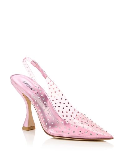 Stuart Weitzman Stuart Weitzman Women's Glam XCurve Embellished Slingback Pumps