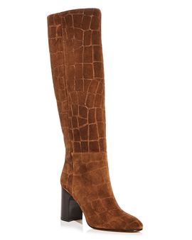 Stuart Weitzman Stuart Weitzman Women's Mulberry Embossed Suede Knee High Boots