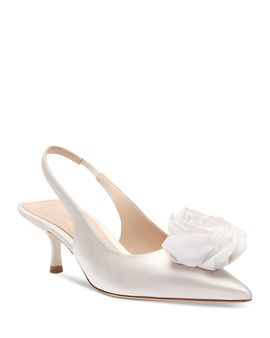 Stuart Weitzman Stuart Weitzman Women's Paloma 50 Satin Slingback Pumps