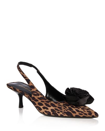 Stuart Weitzman Stuart Weitzman Women's Paloma 50 Slingback Leopard Pumps