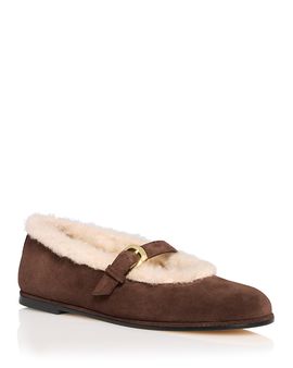 Stuart Weitzman Stuart Weitzman Women's Sai Shearling Mary Jane Flats