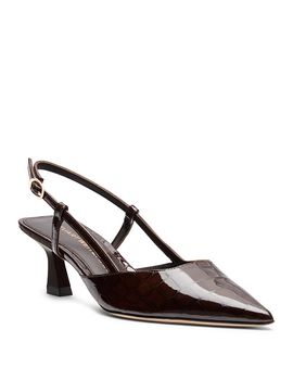 Stuart Weitzman Stuart Weitzman Women's Vinnie 50 Patent Leather Slingback Pumps