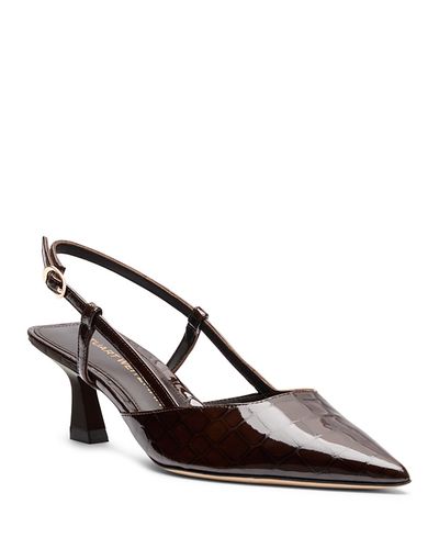 Stuart Weitzman Stuart Weitzman Women's Vinnie 50 Patent Leather Slingback Pumps