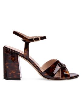 Stuart Weitzman Women's Alyssa 85MM Tortoise-Shell-Print Patent Leather Sandals
