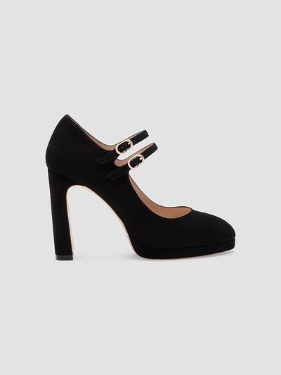 Stuart Weitzman Women's Babette 100MM Suede Platform Mary Janes
