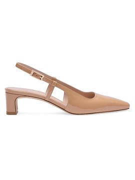 Stuart Weitzman Women's Baby Babette 40MM Patent Leather Slingback Pumps