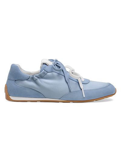 Stuart Weitzman Women's Bond Ruche Suede & Satin Sneakers