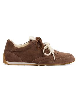 Stuart Weitzman Women's Bond Sport Suede Low-Top Sneakers