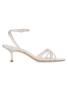 Stuart Weitzman Women's Carlyle 50MM Embellished Satin Sandals