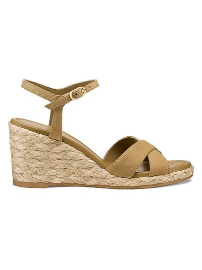 Stuart Weitzman Women's Dayna 65MM Suede Espadrille Wedge Sandals