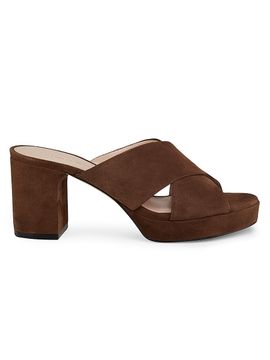 Stuart Weitzman Women's Dayna 80MM Suede Platform Mules