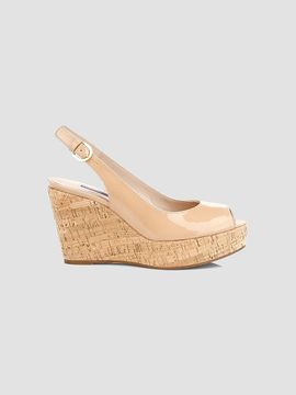 Stuart Weitzman Women's Jean Cork Wedge Slingback Sandals