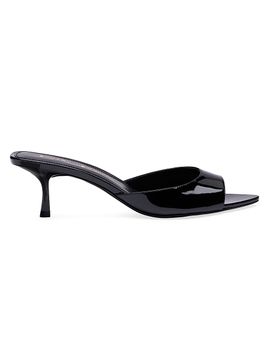 Stuart Weitzman Women's Lexington 50MM Patent Leather Mule Sandals