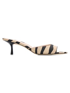 Stuart Weitzman Women's Lexington 50MM Zebra-Print Mules