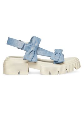 Stuart Weitzman Women's Nolita Metallic Denim Sandals