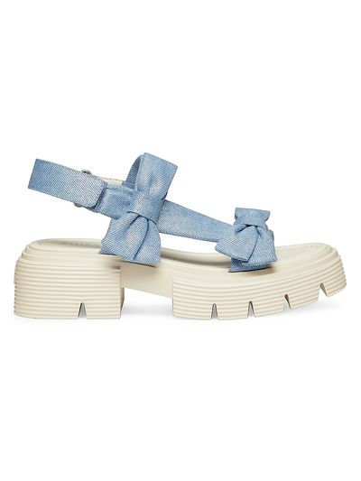 Stuart Weitzman Women's Nolita Metallic Denim Sandals
