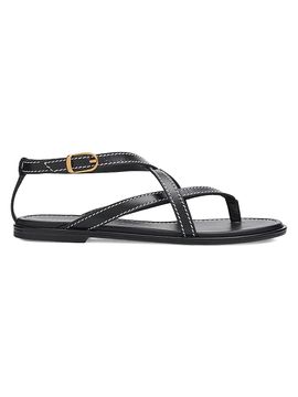 Stuart Weitzman Women's Park Leather Sandals