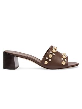 Stuart Weitzman Women's Perry 50MM Studded Leather Sandals