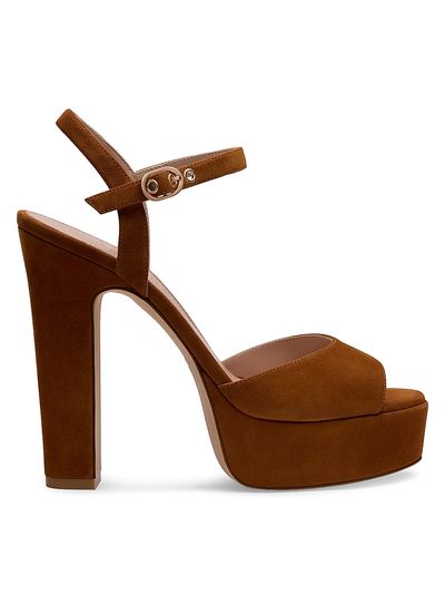 Stuart Weitzman Women's Reade 125MM Suede Platform Sandals